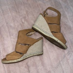 Tan wedge heels size 8